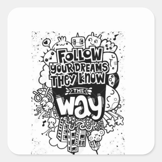 Inspirationswandaufkleber Quadratischer Aufkleber (Vorderseite)