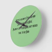 Inspirationswanduhr Hass ist immer dumm Runde Wanduhr (Winkel)
