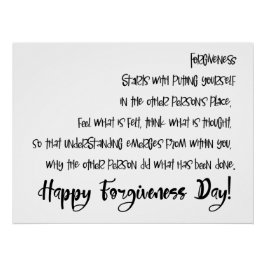 Inspirationsweiser glücklicher Tag der Vergebung Poster