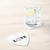 Inspirationsweiße Rosa Liebe Friedensherzen Untersetzer (Vor Ort)