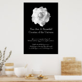 Inspirationsweiße Rose Poster (Küche)