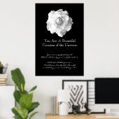 Inspirationsweiße Rose Poster (Heimbüro)