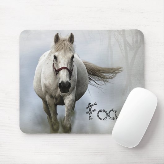 Inspirationsweißes Pferd Mousepad (Mit Mouse)