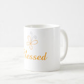 Inspirationswort gesegnet mit Schmetterling Kaffeetasse (VorderseiteRechts)