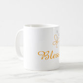Inspirationswort gesegnet mit Schmetterling Kaffeetasse (Vorderseite Links)