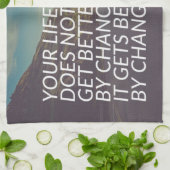 Inspirationsworte - Das Leben wird durch Veränderu Geschirrtuch (Gefaltet)