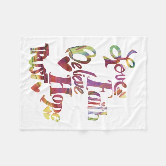 Inspirationswörter Chemo Blanket Fleecedecke (Vorderseite (Horizontal))