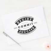 Inspirationswörter entscheiden für Erfolg Ovaler Aufkleber (Umschlag)