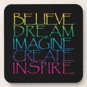 Inspirationswörter Getränkeuntersetzer (Vorderseite)