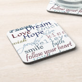 Inspirationswörter Getränkeuntersetzer (Linke Seite)