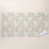 Inspirationswörter Gold und Weiß Strandtuch (Vorderseite)