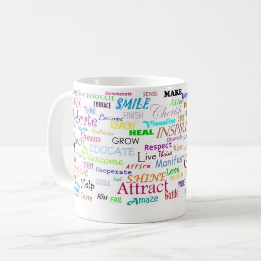 Inspirationswörter Kaffeetasse (Vorderseite Links)