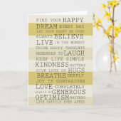Inspirationswörter Karte (Gelbe Blume)