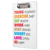 Inspirationswörter - Motivierend Klemmbrett (Links)