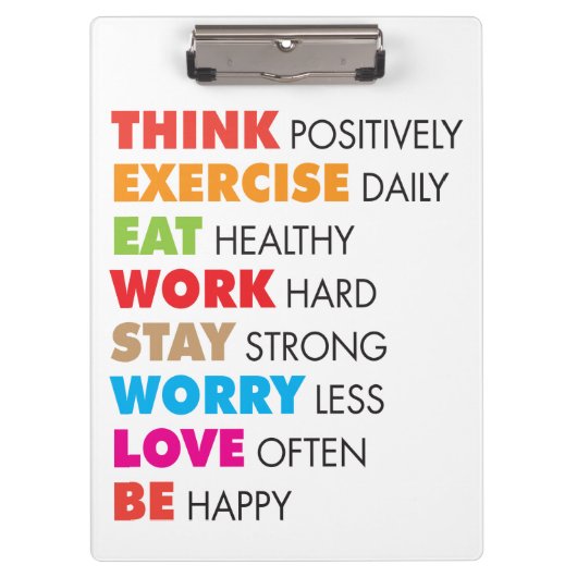 Inspirationswörter - Motivierend Klemmbrett (Vorderseite)
