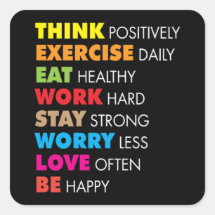 Inspirationswörter - Motivierend Quadratischer Aufkleber