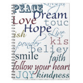 Inspirationswörter Notizblock (Vorderseite)