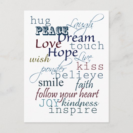 Inspirationswörter Postkarte (Vorderseite)