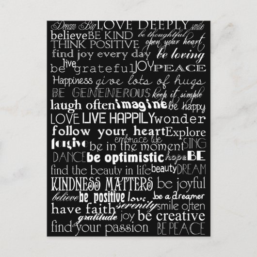 Inspirationswörter Postkarte (Vorderseite)