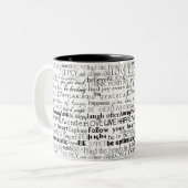 Inspirationswörter Zweifarbige Tasse (Vorderseite Links)