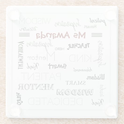 Inspirationswortmentor Lehrerbewertung Glasuntersetzer (Rückseite)