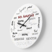 Inspirationswortmentor Lehrerbewertung Große Wanduhr (Winkel)