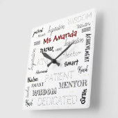 Inspirationswortmentor Lehrerbewertung Quadratische Wanduhr (Winkel)