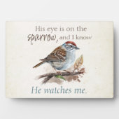 Inspirationsziffer: Sein Auge ist am Sparrow Fotoplatte (Vorderseite)