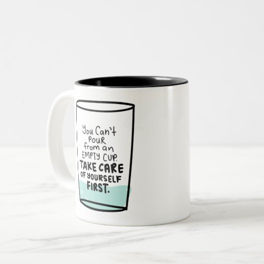 Inspirationsziffer zur Liebe und Selbstversorgung Zweifarbige Tasse (Vorderseite Links)