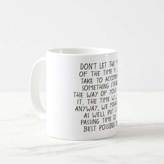 Inspirationszitat Kaffeetasse (Vorderseite Links)