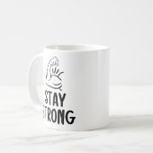 Inspirative 'Bleib Stark' Kaffeetasse (Vorderseite Links)