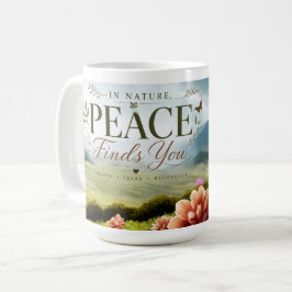 Inspirative Natur-Kaffeetasse 'Frieden findet dich Kaffeetasse