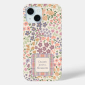 Inspirative Patchwork-Blumen- und Karo-Handyhülle Case-Mate iPhone Hülle (Rückseite)