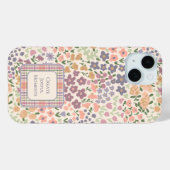 Inspirative Patchwork-Blumen- und Karo-Handyhülle Case-Mate iPhone Hülle (Rückseite (Horizontal))