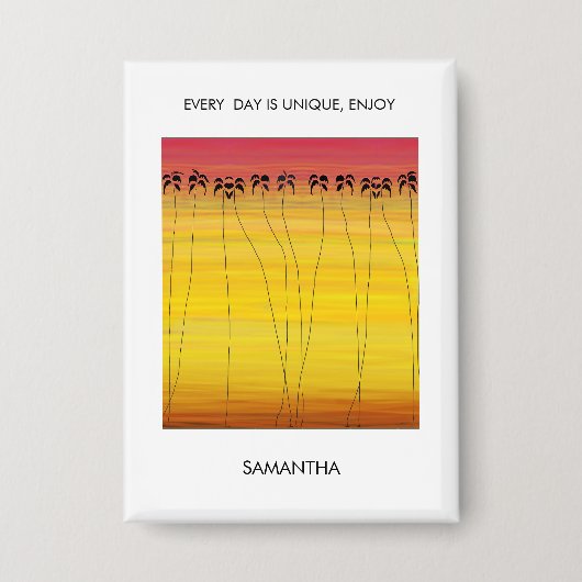 Inspirative, Phantastische Sommer-Kokospalmen Button (Vorderseite)