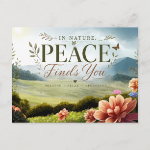 Inspirative Posterkarte 'Frieden findet dich' Postkarte