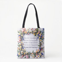 Inspirative Tasche mit farbigen Blume
