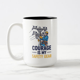 Inspiratives Geschenk für Stromleitungsarbeiter Zweifarbige Tasse