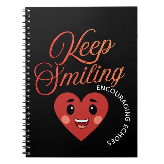 Inspiratives Notizbuch 'Keep Smiling' Notizblock (Vorderseite)