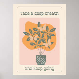 Inspiratives Schmetterling-Pflanzenposter Poster