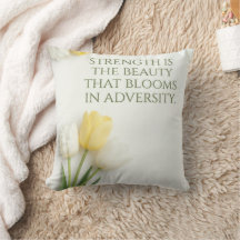 Inspiratives weißes und gelbes Tulpen-Wurfkissen