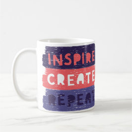 Inspire Create Repeat Mug – Motivational Artistic Kaffeetasse