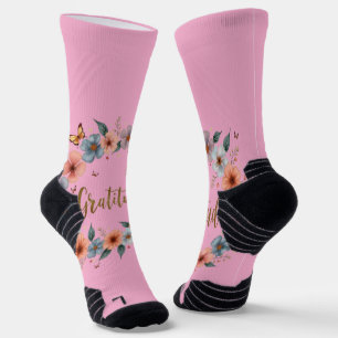 Inspire Dankbarkeit with Every Step Wird Floral Pi Socken