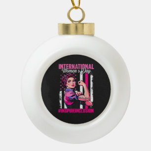 Inspire Inclusion 8. März International  Keramik Kugel-Ornament