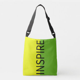 Inspire Moderne Typografie Limegrüne Umhängetasche Tragetaschen Mit Langen Trägern