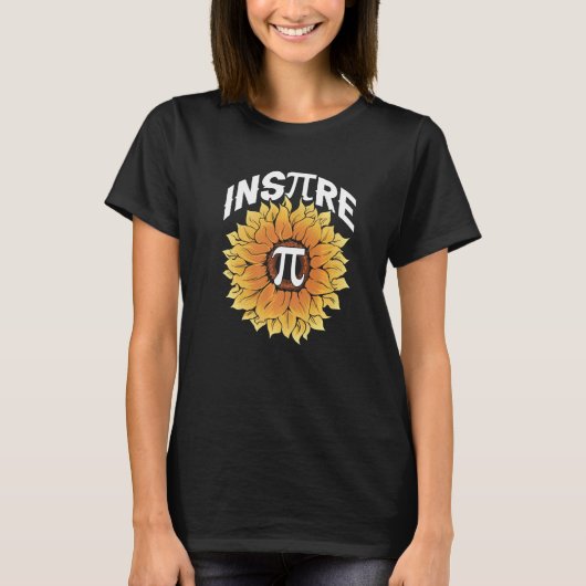 Inspire Pi Day Cool Sunflower Math Mathematics T-Shirt (Vorderseite)