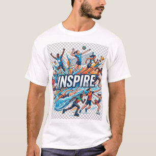 INSPIRE Sport Motivationsposter - Volleyball Fuß T-Shirt