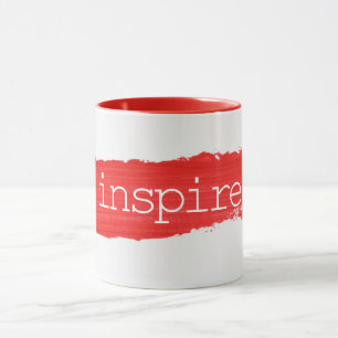 INSPIRE-Text auf roter Lack-Tasse Tasse