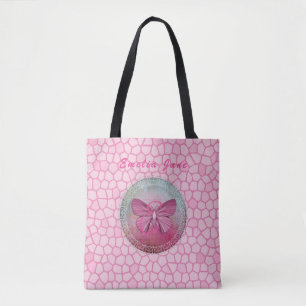 Inspire 'Werde zur Veränderung' Rosa Schmetterling Tasche