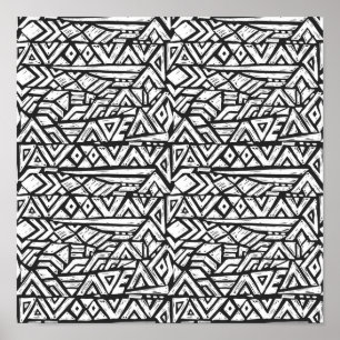 Inspired Artsy Tribal Pattern 2 Poster